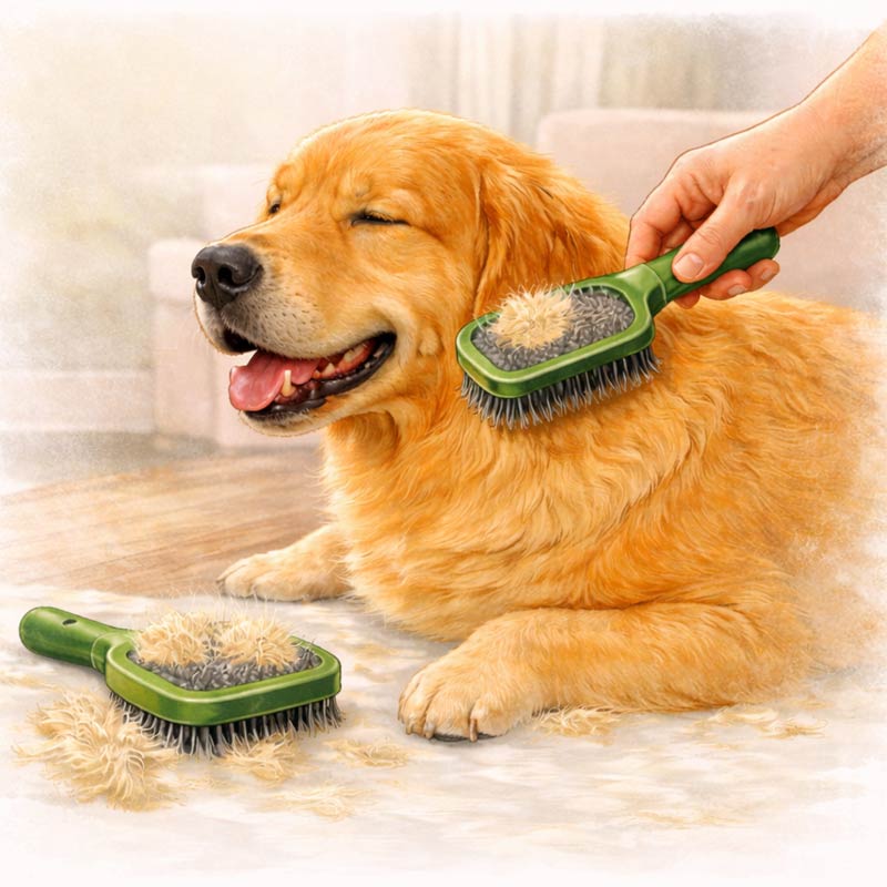 Hund wird regelmäßig gebürstet